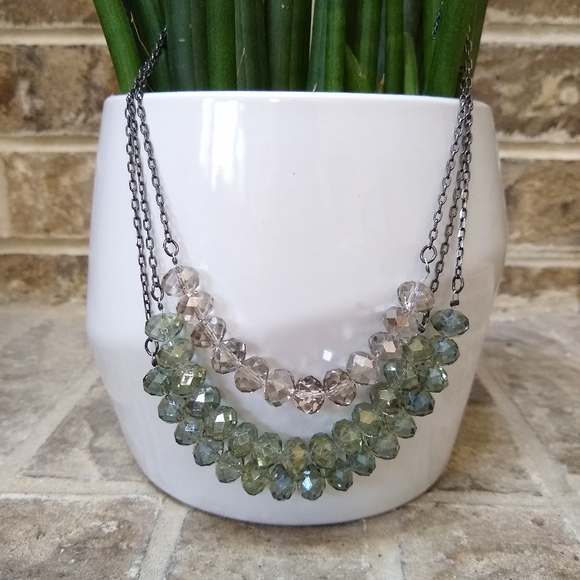 Express Jewelry - Express Glass Bead Necklace 3 Rows if beads